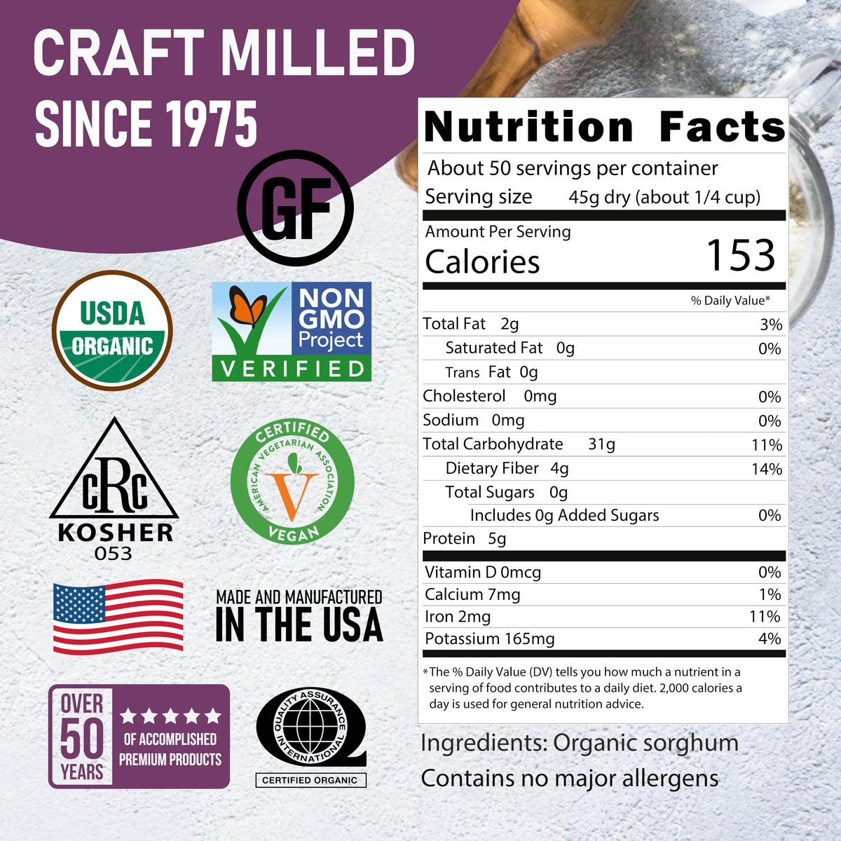 Organic Whole Grain Sorghum
