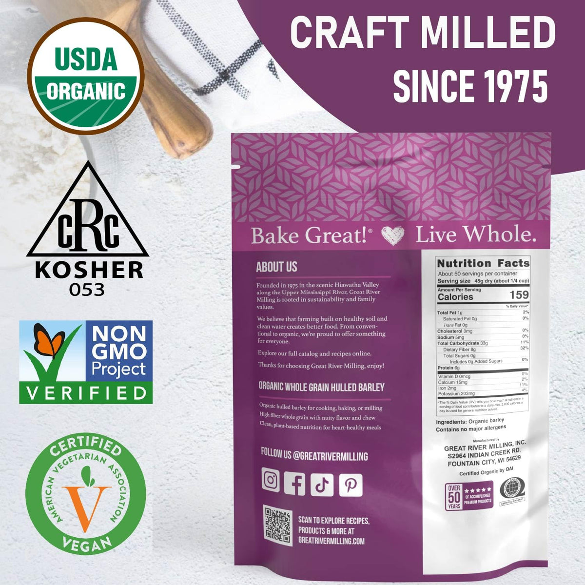 Organic Hulled Barley