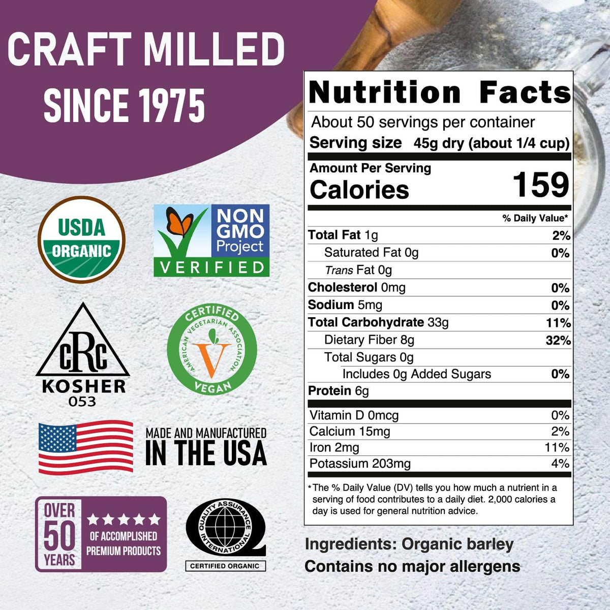 Organic Hulled Barley