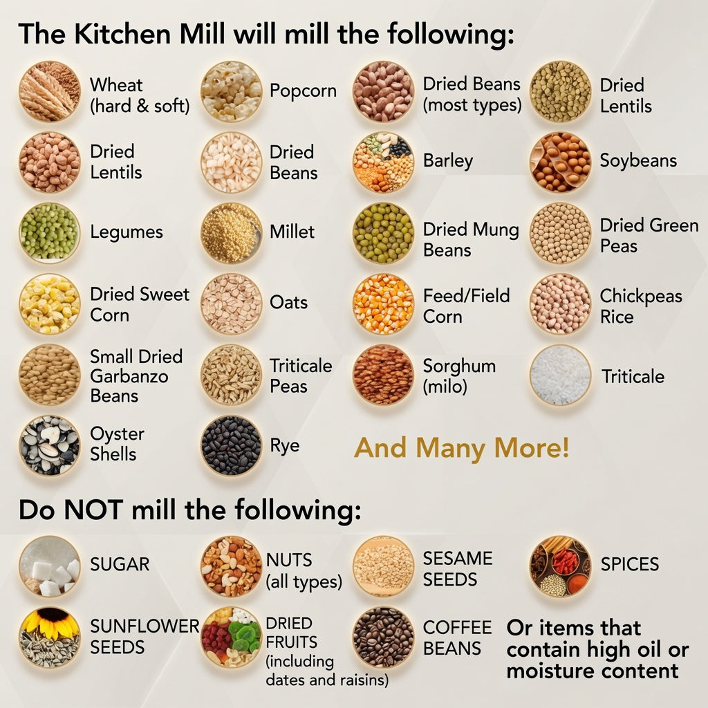 The Kitchen Mill - Electric Grain/Flour Mill - Assembled in the USA